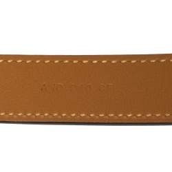 Pre Owned Hermes Taupe Grey Epsom & Swift Leather Charniere Adjustable Belt