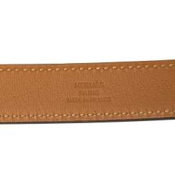 Pre Owned Hermes Taupe Grey Epsom & Swift Leather Charniere Adjustable Belt