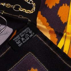 Pre Owned Hermès Black Monsieur et Madame Silk Gavroche Scarf