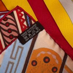 Pre Owned Hermès Yellow Concours D'Etriers Silk Scarf
