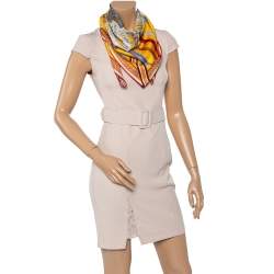 Pre Owned Hermès Yellow Concours D'Etriers Silk Scarf