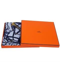 Pre Owned Hermès Blue Brides Rebelles Silk Scarf