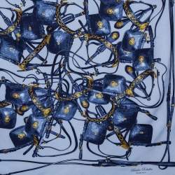 Pre Owned Hermès Blue Brides Rebelles Silk Scarf
