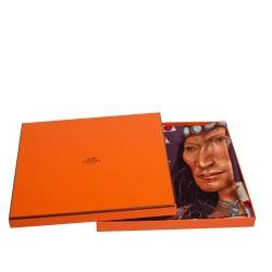 Pre Owned Hermès Purple Cosmogonie Apache Silk Scarf