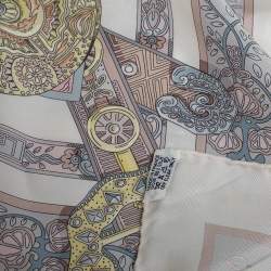 Pre Owned Hermès White La Danse du Cheval Marwari Silk Scarf