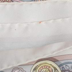Pre Owned Hermès White La Danse du Cheval Marwari Silk Scarf