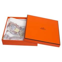 Pre Owned Hermès White La Danse du Cheval Marwari Silk Scarf
