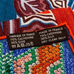 Pre Owned Hermes Multicolor Printed Cashmere & Silk L'arbre du Vent Scarf