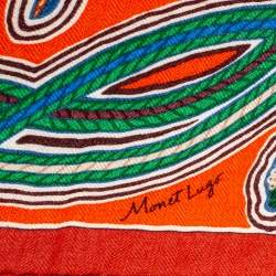 Pre Owned Hermes Multicolor Printed Cashmere & Silk L'arbre du Vent Scarf