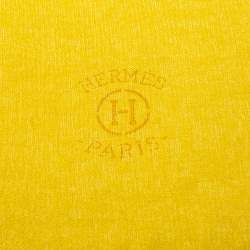 Pre Owned Hermes Yellow & Blue Plume Sunrise Cashmere Silk Stole