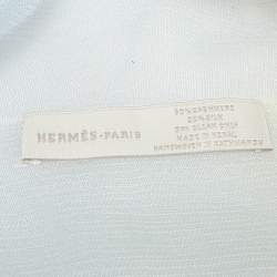 Pre Owned Hermes Yellow & Blue Plume Sunrise Cashmere Silk Stole