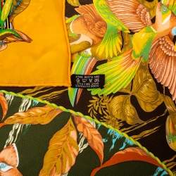 Pre Owned Hermes Yellow Tropiques Silk Square Scarf