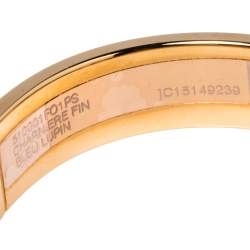 Pre Owned Hermes Charniere Uni Gold Plated Lavender Enamel Hinged Bracelet S