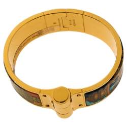 Pre Owned Hermes Gold Plated Merveilleuses Lanternes Enamel Hinged Bracelet S