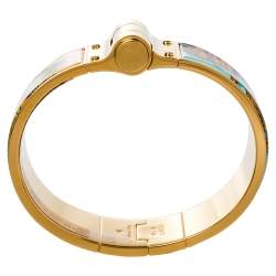 Pre Owned Hermes Gold Plated Merveilleuses Lanternes Enamel Hinged Bracelet S