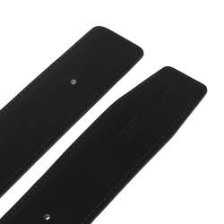 Pre Owned Hermes Black/Gris Etain Epsom/Chamonix Leather Constance Belt Strap 80 CM