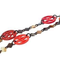 Pre Owned Hermès Brown Horn & Lacquered Lena Necklace