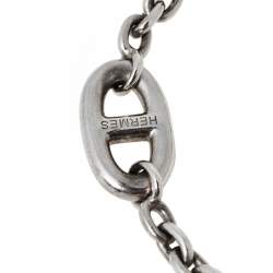 Pre Owned Hermès Farandole Sterling Silver Chain Link Toggle Bracelet LG