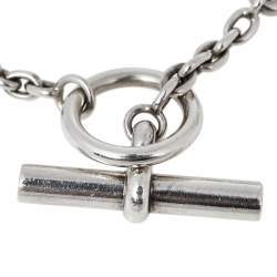 Pre Owned Hermès Farandole Sterling Silver Chain Link Toggle Bracelet LG