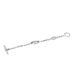 Pre Owned Hermès Farandole Sterling Silver Chain Link Toggle Bracelet LG