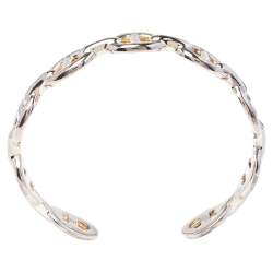 Pre Owned Hermes Chaine d'Ancre Enchainee Sterling Silver Cuff Bracelet SH