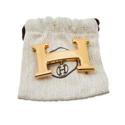 Pre Owned Hermes Gold Plated H Belt Buckle