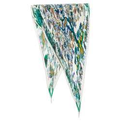 Pre Owned Hermes White Fantaisies Indiennes Printed Plisse Silk Scarf