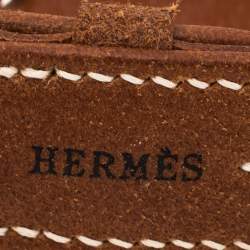 Pre Owned Hermes Brown Leather Etriviere Wrap Bracelet