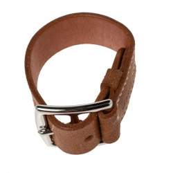 Pre Owned Hermes Brown Leather Etriviere Wrap Bracelet