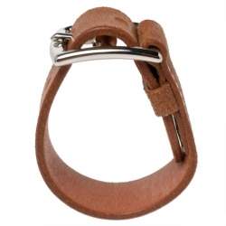 Pre Owned Hermes Brown Leather Etriviere Wrap Bracelet