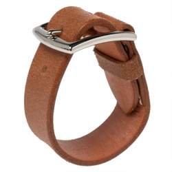 Pre Owned Hermes Brown Leather Etriviere Wrap Bracelet