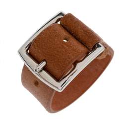 Pre Owned Hermes Brown Leather Etriviere Wrap Bracelet