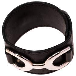 Pre Owned Hermes Chocolate Swift Leather Pavane Wrap Bracelet