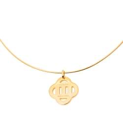 Pre Owned Hermès Gold Plated Lacquer Isatis Pendant Necklace