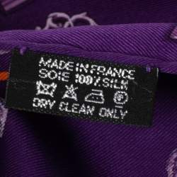 Hermès Purple Les Clefs Triangle Silk Scarf