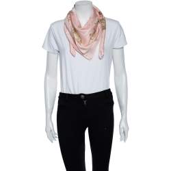 Pre Owned Hermès Pale Pink La Danse Silk Scarf 