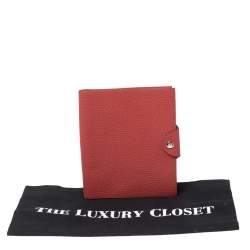 Pre Owned Hermes Red Togo Leather Ulysse PM Agenda Cover