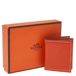 Pre Owned Hermes Feu Chevre Mysore Leather Photo Frame Holder 
