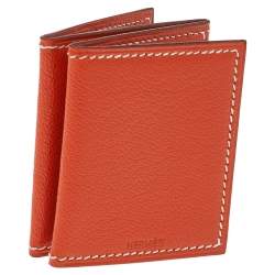 Pre Owned Hermes Feu Chevre Mysore Leather Photo Frame Holder 