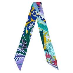 Pre Owned Hermès Multicolor Jaguar Quetzal Silk Twilly