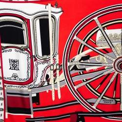 Pre Owned Hermès Red Balade en Berline Silk Scarf