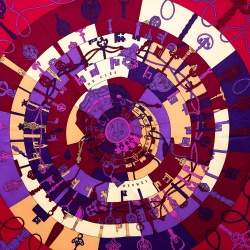 Pre Owned Hermès Purple Tours de Cles Silk Scarf