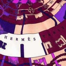 Hermès Purple Tours de Cles Silk Scarf