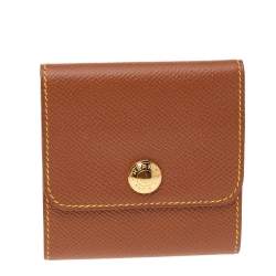 Pre Owned Hermes Brown Epsom Leather Post It Note Holder