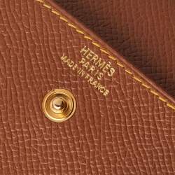 Pre Owned Hermes Brown Epsom Leather Post It Note Holder