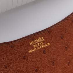 Pre Owned Hermes Brown Ostrich Leather Agenda/Notebook Cover