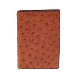 Pre Owned Hermes Brown Ostrich Leather Agenda/Notebook Cover