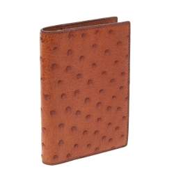 Pre Owned Hermes Brown Ostrich Leather Agenda/Notebook Cover