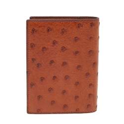 Pre Owned Hermes Brown Ostrich Leather Agenda/Notebook Cover
