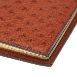 Pre Owned Hermes Brown Ostrich Leather Agenda/Notebook Cover